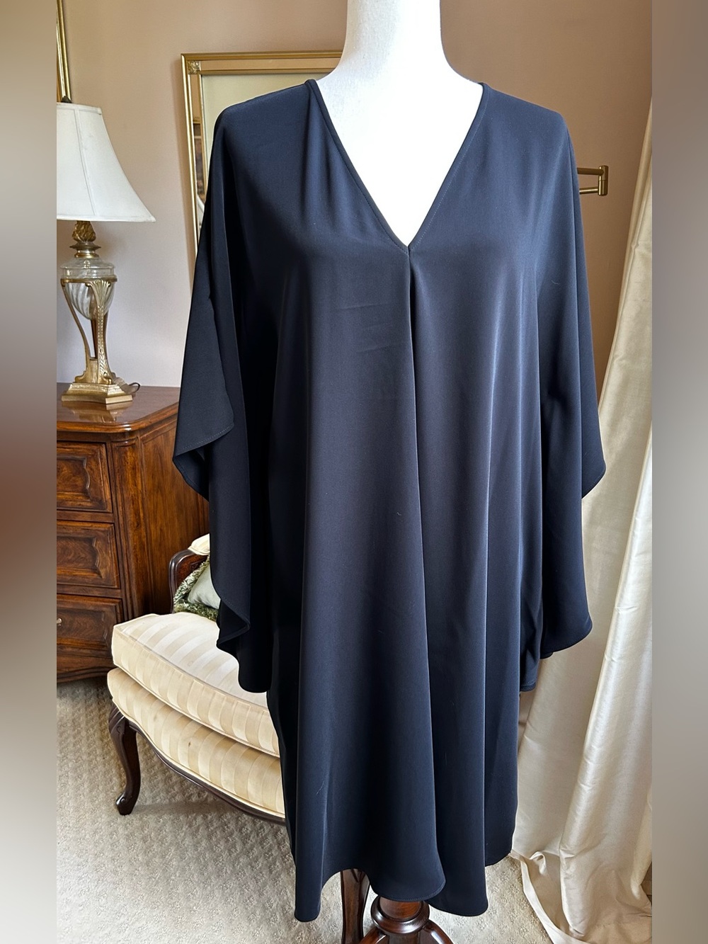 NWT Lauren Ralph Lauren Chic Minimalist Black Matte Jersey Dress